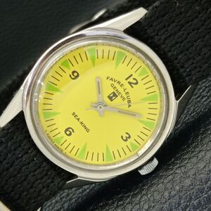 Vintage 1978 Favre Leuba Manual Mens Silver Watch W/Nato Strap